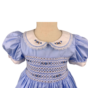 Geometric Smocking Designs Hand Smocked Children Clothing Baby Girls Dress Seersucker Smocks Dress Ropa de Ninos - Product Image 3