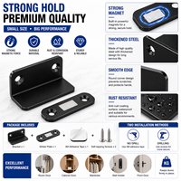 Serrure magnétique universelle sans perçage pour tiroir coulissant, en acier inoxydable 304, forte force magnétique, noir/argent, pour porte d'armoire