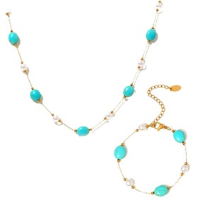 Fashion <strong>Jewelry</strong> Set Handmade <strong>Turquoise</strong> Beaded Necklace Bracelet Sets For Women T150 - Product Image 5