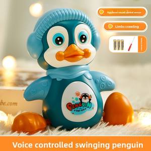 Juguete Musical con Luz y Control por Voz de Pingüino Oscilante Grechi para Niños de 2 a 6 Años, para Juego Educativo en el Tiempo Boca Abajo, de Plástico Amarillo o Azul - Product Image 4