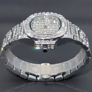 Fashionable Diamond Studded Starry Sky Square Calendar Rubber Stainless Steel <b>Case</b> 3BAR Water Resistant Quartz Watch for Men - Product Image 3