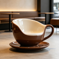Chaise en plastique moderne personnalisée en forme de tasse à café, design créatif pour jardin, hôtel, aéroport, café, salon, décoration artistique