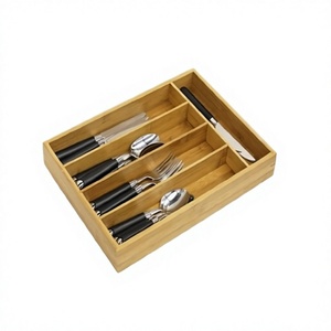 Porte-couverts en bois au design moderne avec 5 compartiments, meilleure qualité, pour cuillères, couteaux et fourchettes, en gros - Product Image 1