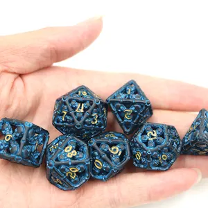 2022 NEW Skull Design Custom Metal Hollow Dice Polyhedral Dnd Dice Set For Dungeons And Dragons