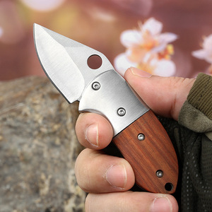 Cuchillo Multifuncional EDC para Exteriores HL 3CR13 con Hoja de Acero Inoxidable y Mango de Madera, Mini Cuchillo de Bolsillo EDC para Exteriores - Product Image 3