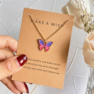 Nouveau collier papillon tendance multicolore en promotion, chaîne fine, pendentif coloré pour femme, bijoux - Product Image 5