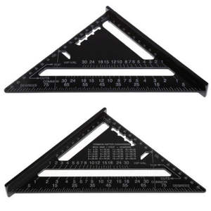 Regla Triangular de Perfil de Aluminio de 7 y 12 Pulgadas, Anodizada en Negro, Regla de Ángulo Recto de 90 y 45 Grados - Product Image 2