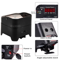Muxxdj S6 Mini Projecteur LED sans fil DMX 6x18W RGBWA+UV sur batterie pour DJ, soirées et boîtes de nuit