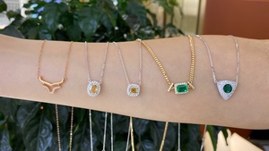 Thiết kế sang trọng 18K vàng moissanite Vòng cổ phong cách khác nhau của dây chuyền cho phụ nữ - Product Image 2