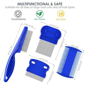 Juego de Peines Antipulgas 4 en 1 de Acero Inoxidable, Más Vendido, para el Cuidado de Mascotas con Función de Eliminación de Pelo - Product Image 5
