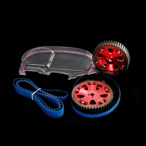 Poyracing Timing Chain Kit For Mitsubishi Evo9 With Transparent Cover And <b>Red</b> Gears Blue <b>Belt</b> - Product Image 3