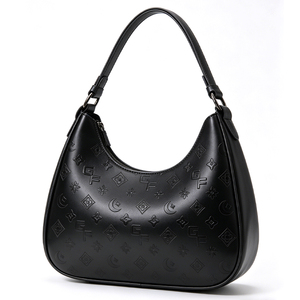 Fashion Women's Shoulder <b>Bag</b>, <b>Black</b> PU Leather Underarm <b>Bag</b> Minimalist Retro Tote <b>Bag</b>, Suitable For Daily Carry - Product Image 5