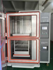 Thermoschock-<span class=keywords><strong>Test</strong></span> kammer in Industrie qualität für zyklische Schlag prüfungen bei hohen und niedrigen Temperaturen - Product Image 3