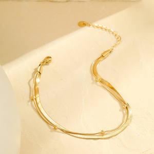 2025 नए फैशन वाटरप्रूफ सोने की प्लेटेड स्टेनलेस स्टील लिंक चेन दिल की महिला फुट गहने उपहार - Product Image 5