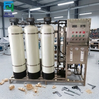 Système de purification d'eau RO commercial 500/1000/1500/2000 Lph avec contrôle PLC, pompe en acier inoxydable et garantie d'un an