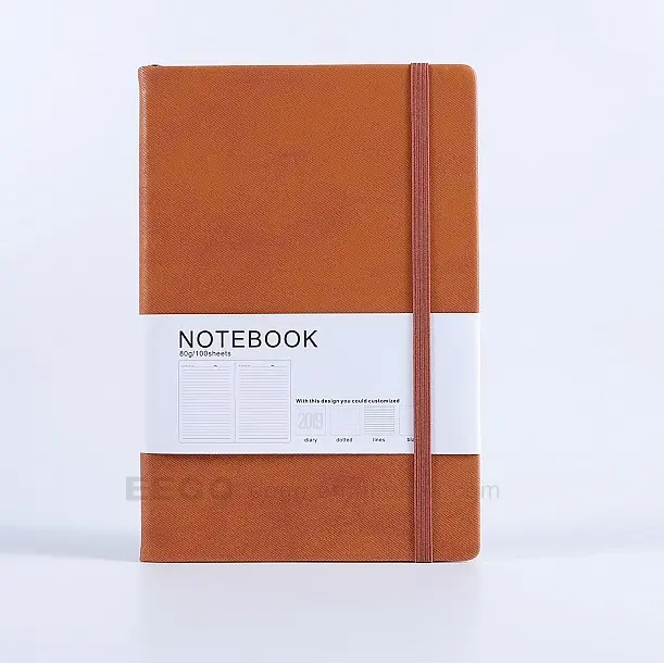 Cuaderno de notas a4 a5, libreta de cuero vegana con cubierta dura de terciopelo, bajo nivel de pedido, con elástico