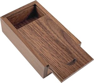 Wood Gift Box with Sliding Top Discrete Sliding-Lid Wooden Boxes USB Box for Friends Business Partners Clients
