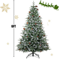 Haute qualité artificielle 6 FT 180 CM belle conception usine directement en gros peinture luxe PE PVC arbre de noël pour la décoration