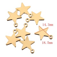 Pendentifs étoiles mignons en acier inoxydable doré, breloques géométriques célestes miniatures de plusieurs tailles pour la confection de cadeaux et de décorations de sacs à dos