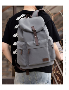 Sac à dos décontracté grande capacité pour étudiants, sport, voyage en plein air, ordinateur portable, imperméable, en toile avec cordon de serrage – Vente en gros - Product Image 2