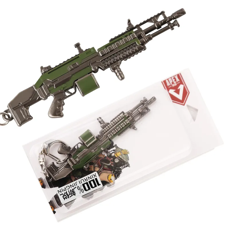 APEX Legends mitragliatrice leggera in metallo pistola LMG modello collezione di giochi portachiavi giocattoli zaino regalo ciondolo scrivania decorazione pistola