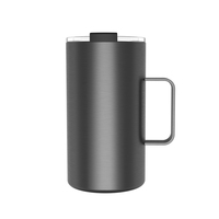 Mug de voyage en acier inoxydable avec logo personnalisé, poignée, double paroi, isolation sous vide, tasse de bureau, plusieurs couleurs disponibles
