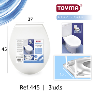 Sedile WC Toyma Standard Bianco 45x37cm, Resistente per Uso Domestico e Bagno - Product Image 1