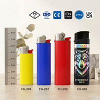 Briquet à gaz piézoélectrique en plastique certifié CPSC, vente en gros, logo personnalisé imprimé, design 3D enveloppant, fabrication de briquets à cigarettes