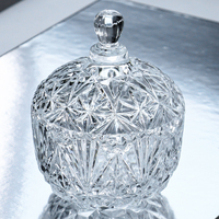 Bol à bonbons en verre, verrerie en gros, pot de rangement pour collations de cuisine, récipient en verre transparent, boîte cadeau, pot à bonbons en verre avec couvercle
