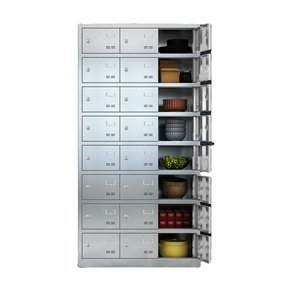 Commercial Hospital School Supermarket Kitchen Dish Storage <b>Cabinet</b> Assembled Key Lock Magnetic Suction Stainless Steel Lockers - Product Image 1