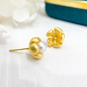 Accesorios de Plata S925 para DIY con Perlas, Cuentas Redondas de 5-7mm, Pequeños Aretes de Flor de Loto y Broches con Forma de Coche 21500 - Product Image 2