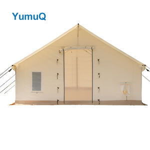 Yumuq 3.6m×4.2m アウトドアグランピング防水ヘビーデューティースチールフレームオックスフォードコットンキャンバスウォールテント（ストーブジャック付き） - Product Image 1