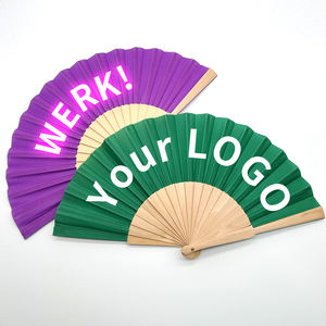 Abanico de Madera con Logotipo Personalizado al por Mayor, Abanico Plegable con Logotipo Impreso Personalizado, Abanico de Mano de Bambú para Bodas - Product Image 1