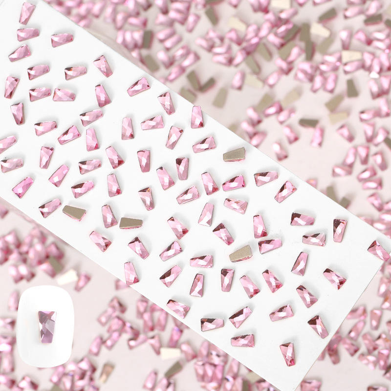 Pink special-shaped diamond 2*6 trapezoid