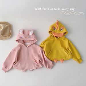 Purorigin Wholesale Customize Pattern Kids Cartoon Toddler Hoodie One-piece Soft Skin-friendly Long-sleeved Autumn Clothing Set