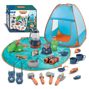 Ensemble de Camping <span class=keywords><strong>pour</strong></span> enfants, avec tente, kit d'outils, équipement de Camping, avec poêle et walkie-talkie, <span class=keywords><strong>pour</strong></span> <span class=keywords><strong>cadeau</strong></span> d'anniversaire de petite Explorer - Product Image 1