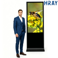Écran d'affichage numérique vertical sur pied HRAY de 65 pouces pour la promotion publicitaire dans les centres commerciaux et les commerces de détail