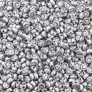 Nouveauté usine 100 pièces/paquet perle acrylique haute qualité 7mm coloré sourire perles bricolage matériel de perles - Product Image 2