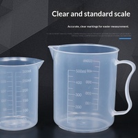 Bécher gradué en PP transparent avec poignée, recyclable, pour usage chimique, 250 ml, 500 ml, 1000 ml, 2000 ml, 3000 ml, 5000 ml