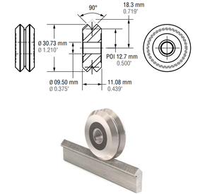 T1 V-Rail Linear Rail-V-<b>Guide</b> VRSD1-012 Bearing for Size 1 V-Wheels-Length 12in <b>Drilled</b> Stainless Steel V Tracks Linea - Product Image 4