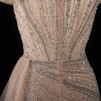 Robe de soirée de luxe Lsz005, style sirène, épaules dénudées, avec perles sur le côté, robe de cérémonie pour femmes, robe de soirée de mariage Jancember
