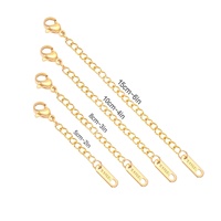 Chaîne d'extension en acier inoxydable 316L de 2, 3, 4 et 6 pouces, couleur argent et or, avec fermoirs mousquetons, accessoires de bijouterie