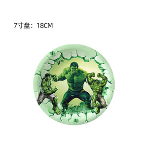 Ensemble de vaisselle jetable en papier pour décoration de fête d'<span class=keywords><strong>anniversaire</strong></span> sur le thème de <span class=keywords><strong>Hulk</strong></span> vert - Product Image 2