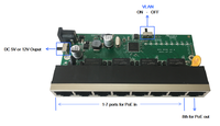 Mini Switch PoE Inverso de Escritorio de 8 Puertos 24V 10/100Mbps con Aislamiento de VLAN en Placa PCB