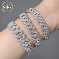 Nouveautés Bijoux Hip-Hop Style Rappeur 10mm 12 13 2 rangs Moissanite VVS1 Certificat GRA Argent S925 Plaqué Rhodium Cadeau