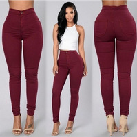 Vente en gros de jeans skinny personnalisés pour femmes, taille haute, tissu denim élastique extensible, pantalon crayon pour femme de style décontracté