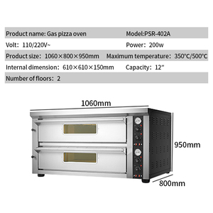 Horno comercial de pizza a gas de 2 capas de alta capacidad, calentamiento rápido, adecuado para panaderías, pizzerías - Product Image 2