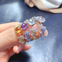 Cincin Batu Permata Alami Grosir Seri Firework Cut Perak 925 Lapis Emas Harga Pabrik