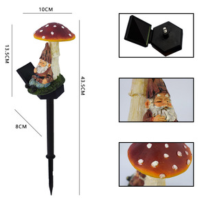 Lámpara Solar de Jardín con Forma de Hongo, Búho o Gnomo, LED, Decoración de Césped para Exteriores, Impermeable, Portátil, Alimentada por Energía Solar - Product Image 3