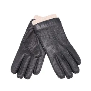 Anti-deerskin Gloves Winter Waterproof Driving Sports Warm Leather Gloves Classic 3 Vertical Corrugated Sheepskin Picture
